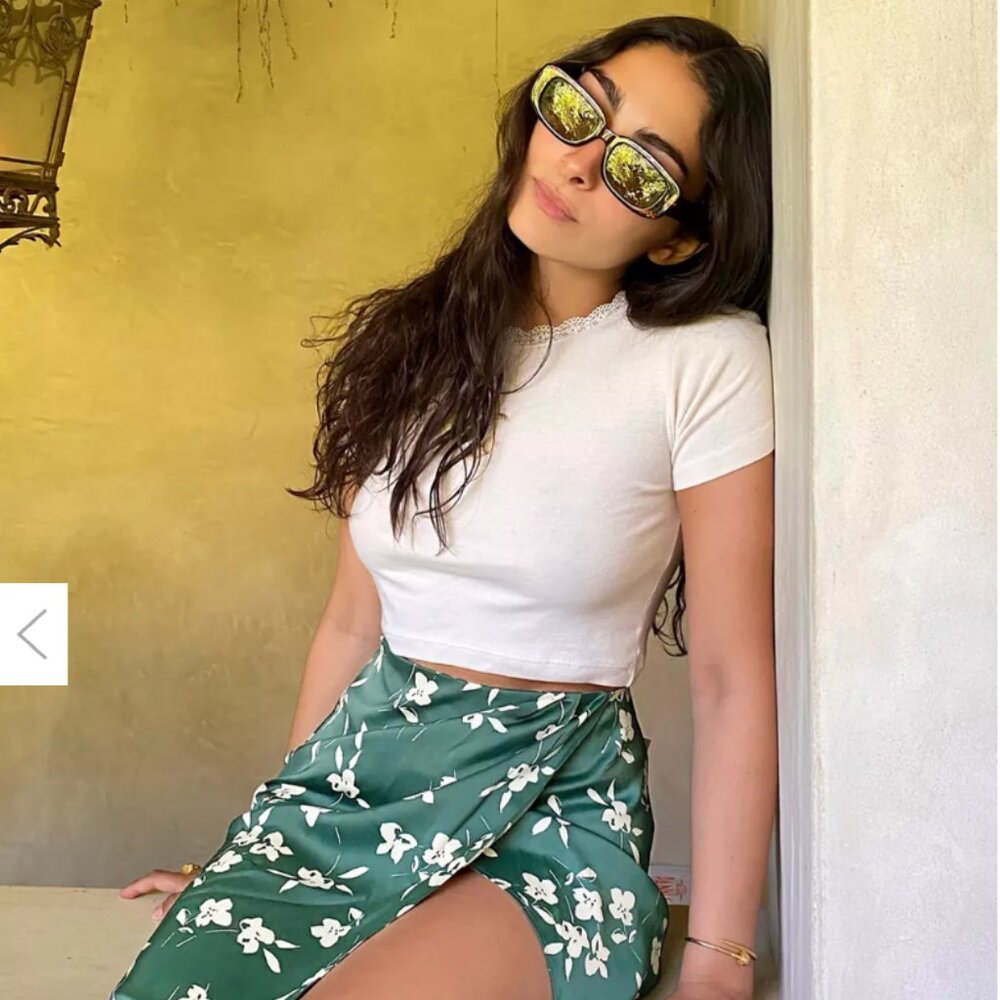 Tulip Wrap Midi Skirt Floral